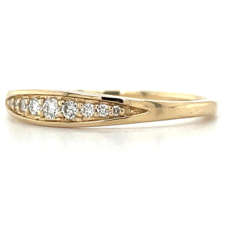 9ct Yellow Gold Pave Tapered Diamond Ring