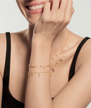 Ania Haie Gold Bezel-Set Droplet Station Bracelet