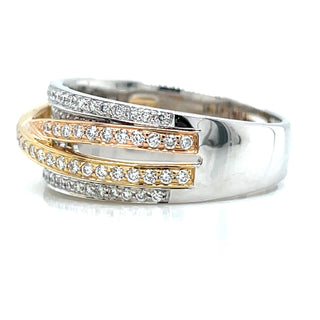18ct Trio Gold Colour 0.58ct Diamond Multi Strand Ring