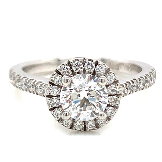 Willow Platinum Round Brilliant Halo Earth Grown Diamond Engagement Ring