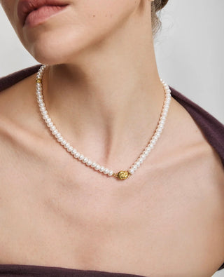 Ania Haie Gold Glass Pearl Beaded Twist Station Necklace
