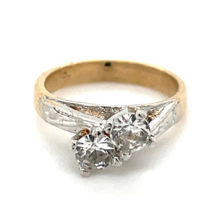 Vintage 9ct Yellow Gold Cz Ring Charm