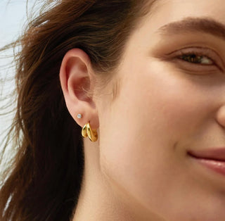 Ania Haie Gold Dome Huggie Hoop Earrings