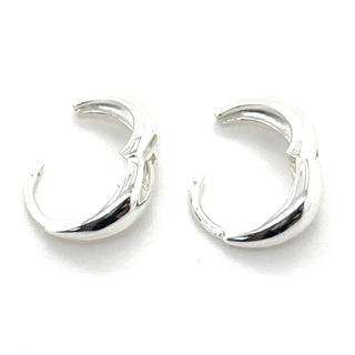 Sterling Silver Tapered Hoop Earrings