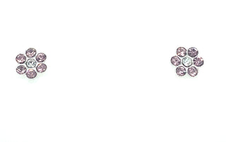 Children’s Sterling Silver Light Purple Flower Ear Studs