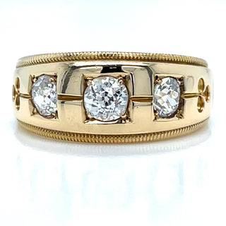 Vintage 18ct Yellow Gold With Three Earth Grown Diamond Set in Band