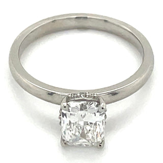 Grace - Platinum 1.09ct Laboratory Grown Elongated Cushion Cut Diamond Ring With Hidden Halo