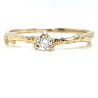 Vintage 14ct Yellow Gold Chupi  with Solitaire Earth Grown Diamond Ring