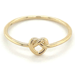 9ct Yellow Gold Heart Knot Ring