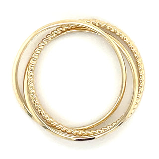 9ct Yellow Gold Interlocking Plain And Twisted Ring