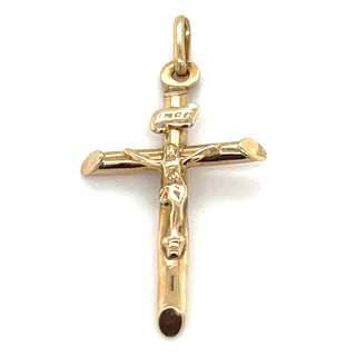 Vintage 9ct Yellow Gold Petite Crucifix Pendant