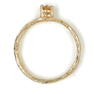 Vintage 14ct Yellow Gold Solitaire Citrine Chupi Ring