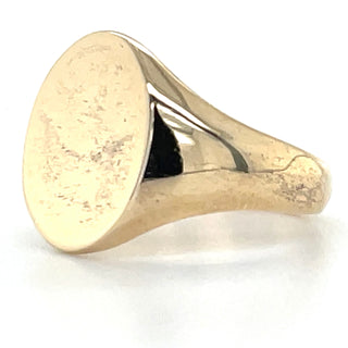 Vintage 9ct Yellow Gold Oval Signet Ring