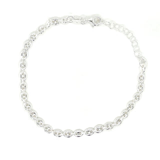 Sterling Silver Dainty Elongated Oval Link Bracelet