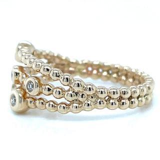 Vintage 14ct Scattered Triple Layer 0.50ct Earth Diamond Ring