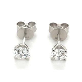 14ct White Gold 1.02ct-1.05ct Laboratory Grown Round Four Claw Diamond Earrings