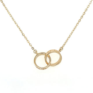 9ct Yellow Gold Double Screw Circle Necklace