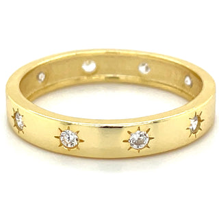 Golden Starry Cz Ring
