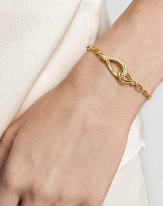 Ania Haie Gold Interlocked Pavé & Polished Knot Bracelet