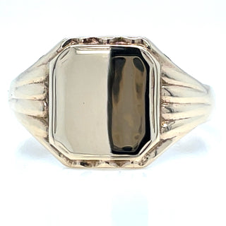 Vintage 9ct Yellow Gold Edged Signet Ring