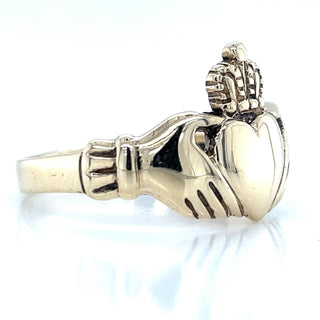Vintage 9ct Yellow Gold Plain Polished Claddagh Ring