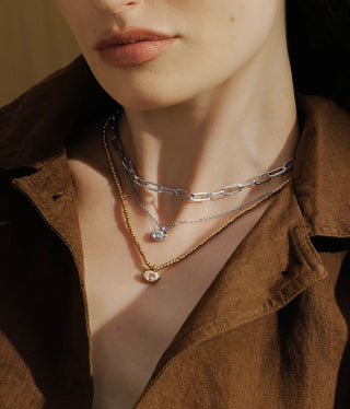 Ania Haie Silver Bezel Organic Pebble Necklace