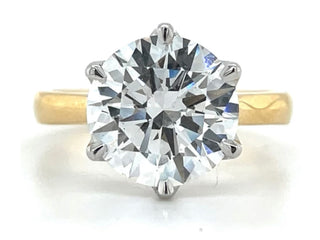 ALINA - 18CT YELLOW GOLD 3.50ct LABORATORY GROWN SIX CLAW ROUNDBRILLIANT DIAMOND SOLITAIREENGAGEMENT RING