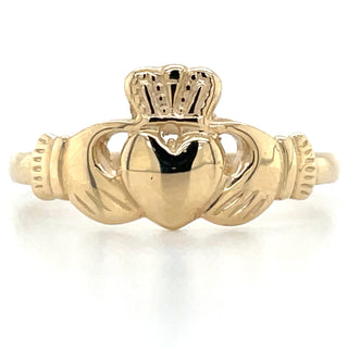 Vintage 9ct Yellow Gold Irish Claddagh Ring
