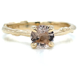 Vintage 14ct Yellow Gold Solitaire Morganite Chupi Ring