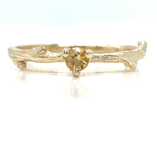 Vintage 14ct Yellow Gold Solitaire Citrine Chupi Ring