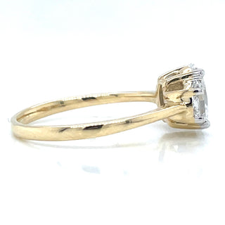 Alora - 14ct Yellow Gold 1.54ct Oval & Half Moon Trilogy Laboratory Grown Diamond Engagement Ring