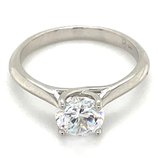 Sterling Silver Cz Solitaire Ring