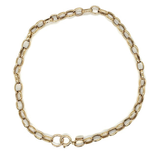 Vintage 9ct Yellow Gold Oval Link Bracelet