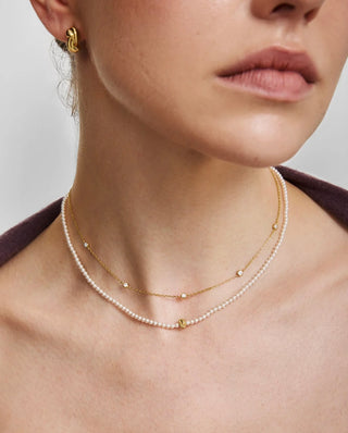 Ania Haie Gold Twist & Glass Pearl Beaded Necklace