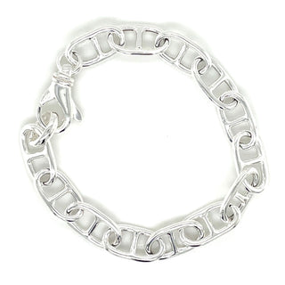 Sterling Silver Oval Love Lock Bracelet