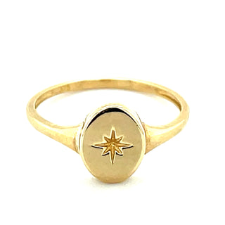 9ct Gold Star Signet ST45982