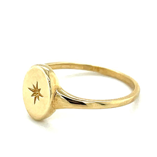 9ct Gold Star Signet ST45982