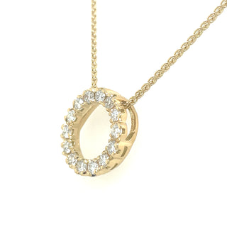 18ct Yellow Gold 1ct Laboratory Grown Diamond Open Circle Pendant