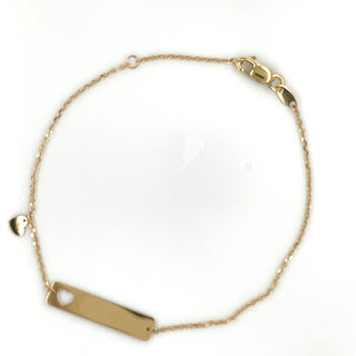 9ct Yellow Gold Heart Cutout ID Bracelet