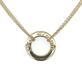 Vintage 9ct Yellow Gold ‘Croí Alainn’ Open Circle Pendant with Double Chain