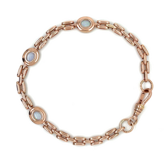 Vintage 9ct Rose Gold Opal Gate Link Bracelet