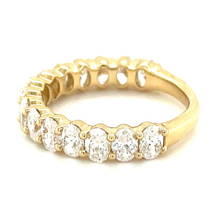 14ct Yellow Gold 2.06ct Laboratory Grown Oval Cut Diamond Eternity Ring
