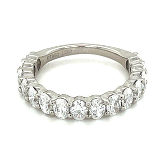 Platinum 2.03ct Laboratory Grown Oval Cut Diamond Eternity Ring