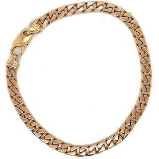 Vintage 9ct Rose Gold Flat Curb Bracelet