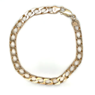 Vintage 9ct Yellow Gold Classic Flat Curb Bracelet