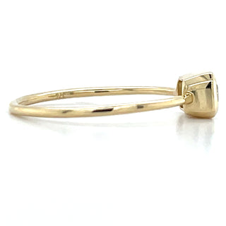 9ct Yellow Gold Emerald Cut Bezel Set Cz Ring