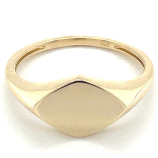 9ct Yellow Gold Diamond Shaped Signet Ring