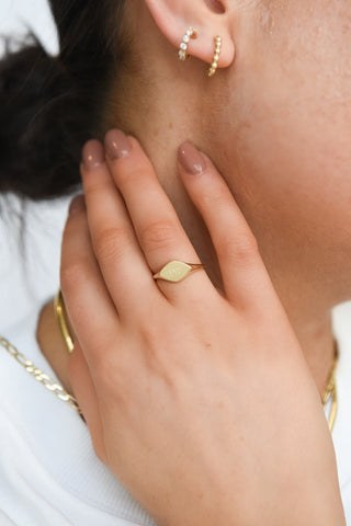 9ct Yellow Gold Diamond Shaped Signet Ring