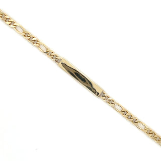9ct Yellow Gold Figaro ID Bracelet