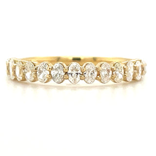 18ct Yellow Gold 0.52ct “Row of Ovals” Earth Grown Diamond Ring